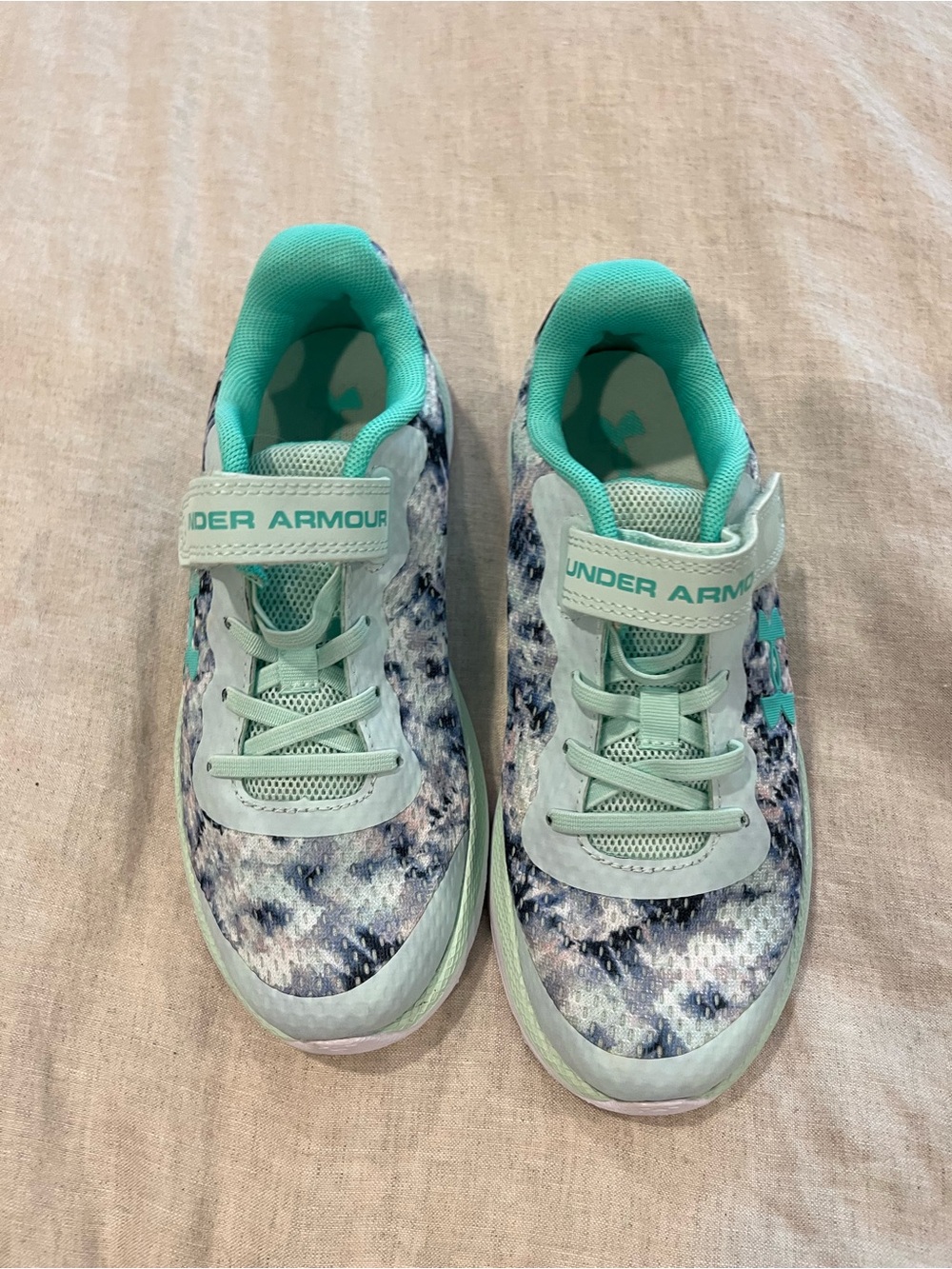 Under Armour Kids Mint & Teal Patterned Athletic Sneakers